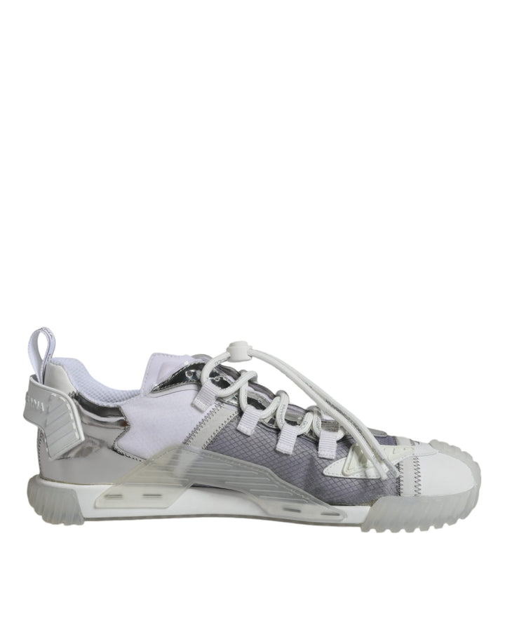 Dolce &amp; Gabbana Sample Sale Dolce &amp; Gabbana White Silver Low Top NS1 Sneakers Shoes - | Designer outlet