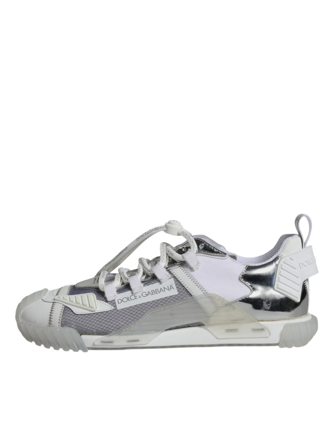 Dolce &amp; Gabbana Sample Sale Dolce &amp; Gabbana White Silver Low Top NS1 Sneakers Shoes - | Designer outlet