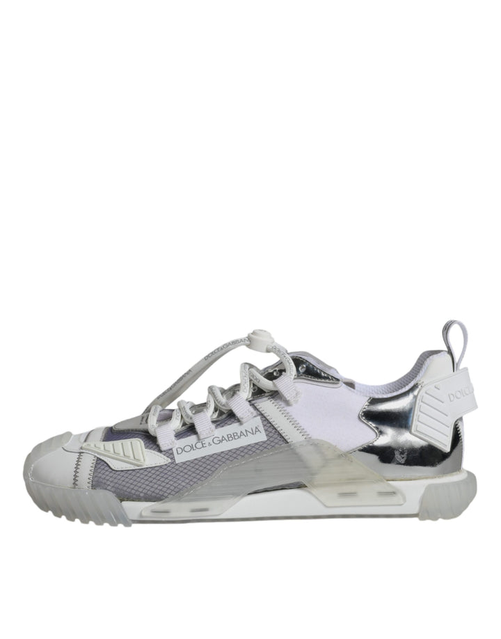 Dolce &amp; Gabbana Sample Sale Dolce &amp; Gabbana White Silver Low Top NS1 Sneakers Shoes - | Designer outlet