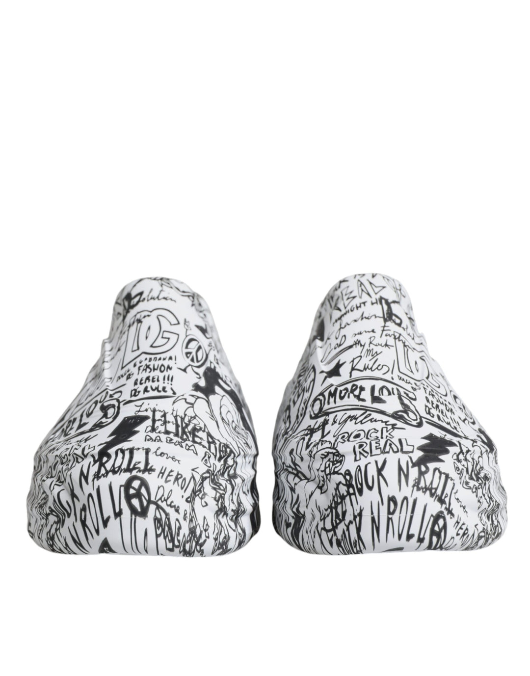 Dolce &amp; Gabbana Sample Sale Dolce &amp; Gabbana White Black Graffiti Daymaster Sneakers Shoes - | Designer outlet