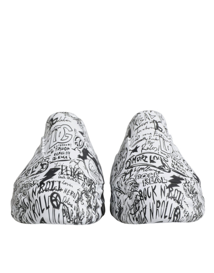 Dolce &amp; Gabbana Sample Sale Dolce &amp; Gabbana White Black Graffiti Daymaster Sneakers Shoes - | Designer outlet