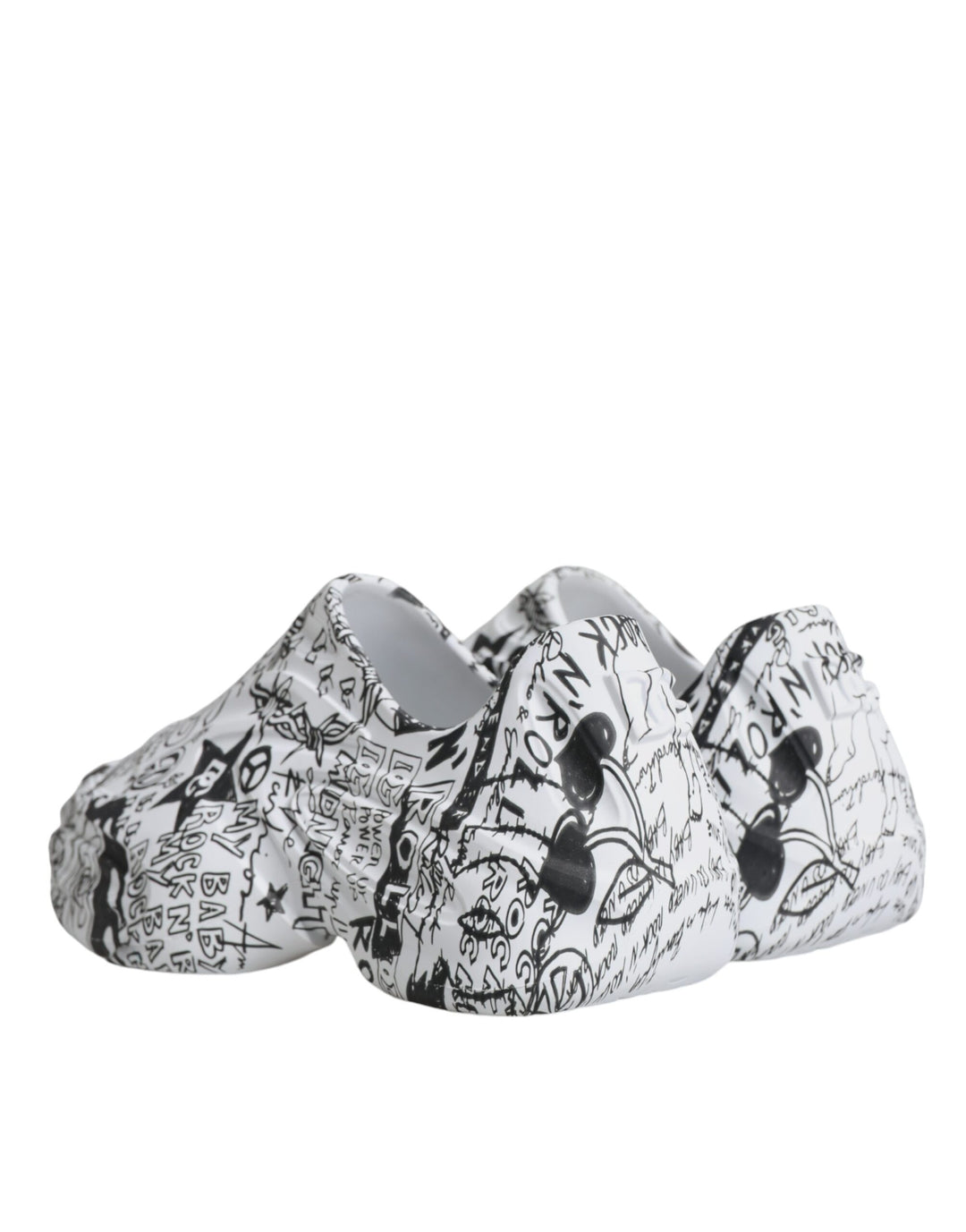 Dolce &amp; Gabbana Sample Sale Dolce &amp; Gabbana White Black Graffiti Daymaster Sneakers Shoes - | Designer outlet