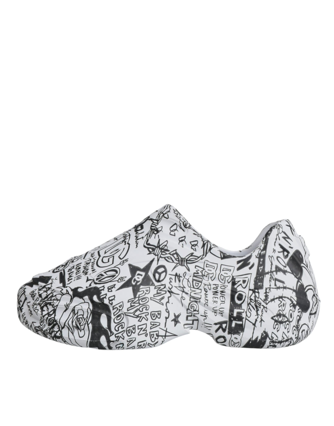 Dolce &amp; Gabbana Sample Sale Dolce &amp; Gabbana White Black Graffiti Daymaster Sneakers Shoes - | Designer outlet