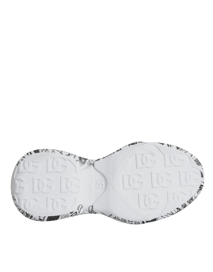 Dolce &amp; Gabbana Sample Sale Dolce &amp; Gabbana White Black Graffiti Daymaster Sneakers Shoes - | Designer outlet