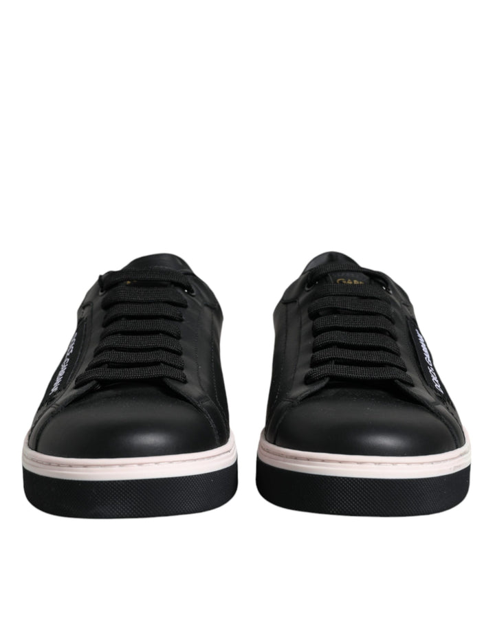 Dolce &amp; Gabbana Black Leather Low Top Men Sneakers Shoes by Dolce &amp; Gabbana outlet now on sale