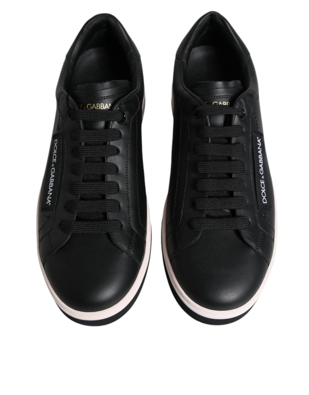 Dolce &amp; Gabbana Sample Sale Dolce &amp; Gabbana Black Leather Low Top Men Sneakers Shoes - | Designer outlet