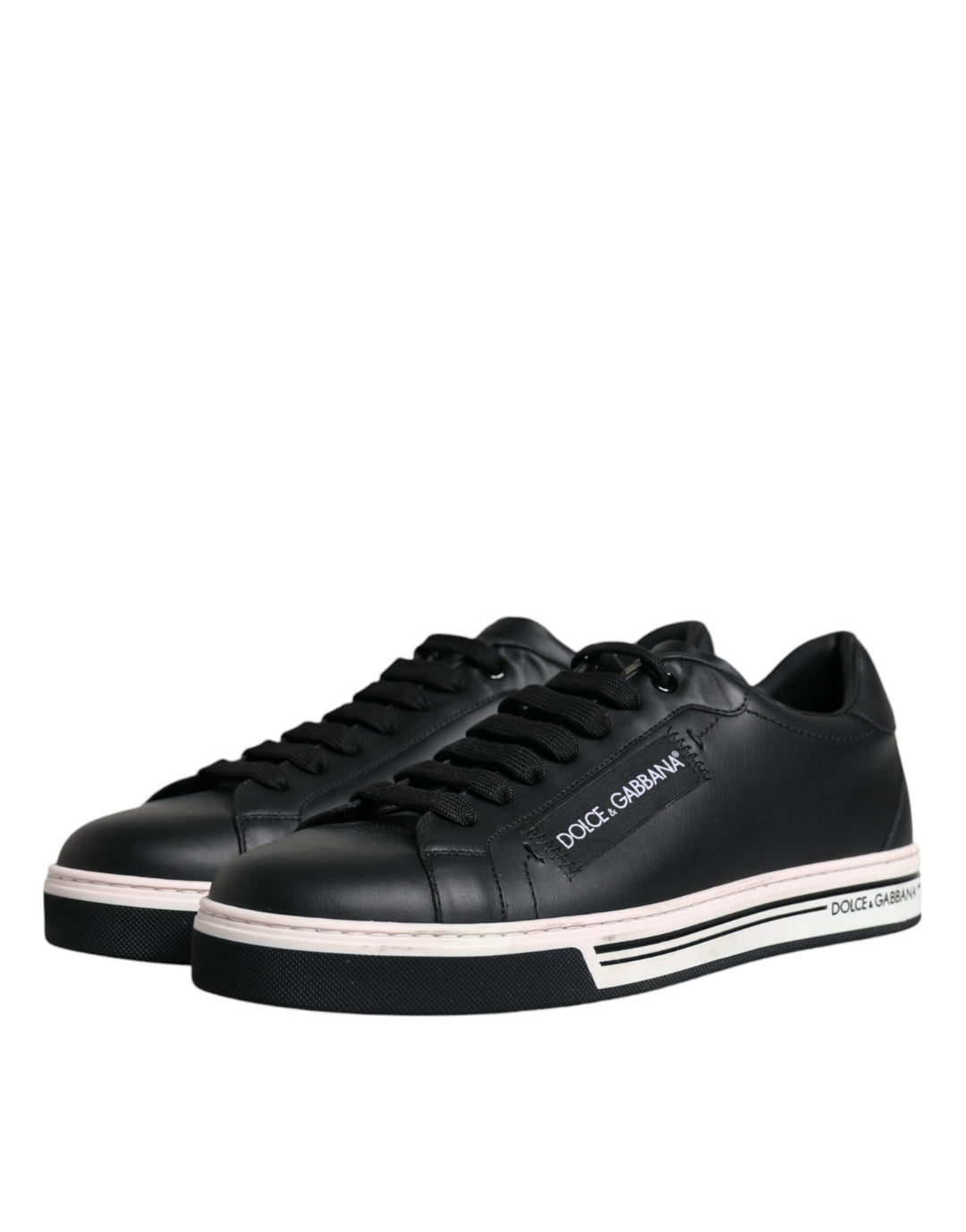 Dolce &amp; Gabbana Black Leather Low Top Men Sneakers Shoes by Dolce &amp; Gabbana outlet now on sale