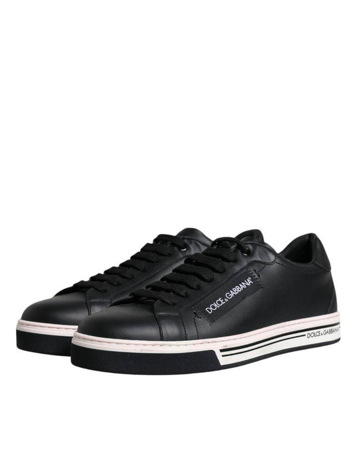 Dolce &amp; Gabbana Black Leather Low Top Men Sneakers Shoes by Dolce &amp; Gabbana outlet now on sale