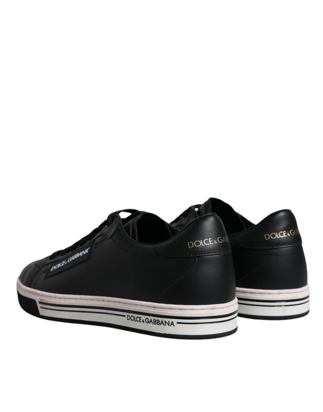 Dolce &amp; Gabbana Black Leather Low Top Men Sneakers Shoes by Dolce &amp; Gabbana outlet now on sale