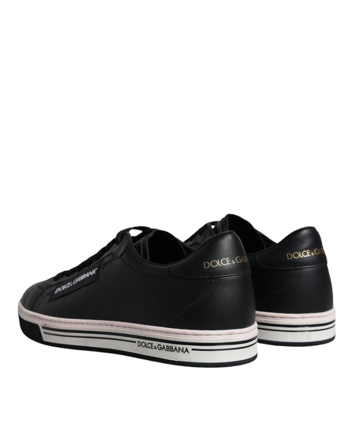 Dolce &amp; Gabbana Black Leather Low Top Men Sneakers Shoes by Dolce &amp; Gabbana outlet now on sale
