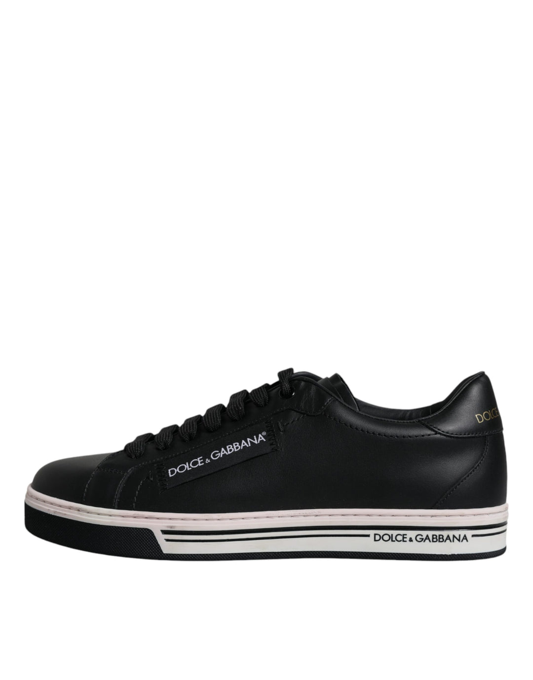 Dolce &amp; Gabbana Black Leather Low Top Men Sneakers Shoes by Dolce &amp; Gabbana outlet now on sale