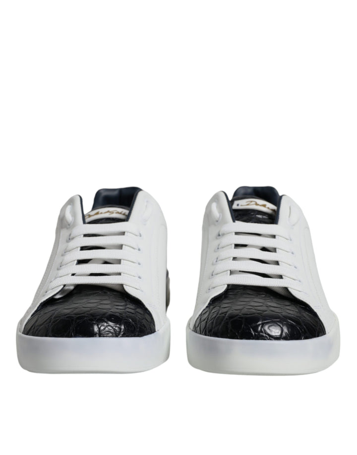 Dolce &amp; Gabbana Sample Sale Dolce &amp; Gabbana White Leather Logo Portofino Sneaker Shoes - | Designer outlet