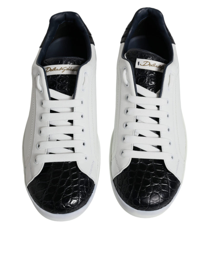 Dolce &amp; Gabbana Sample Sale Dolce &amp; Gabbana White Leather Logo Portofino Sneaker Shoes - | Designer outlet
