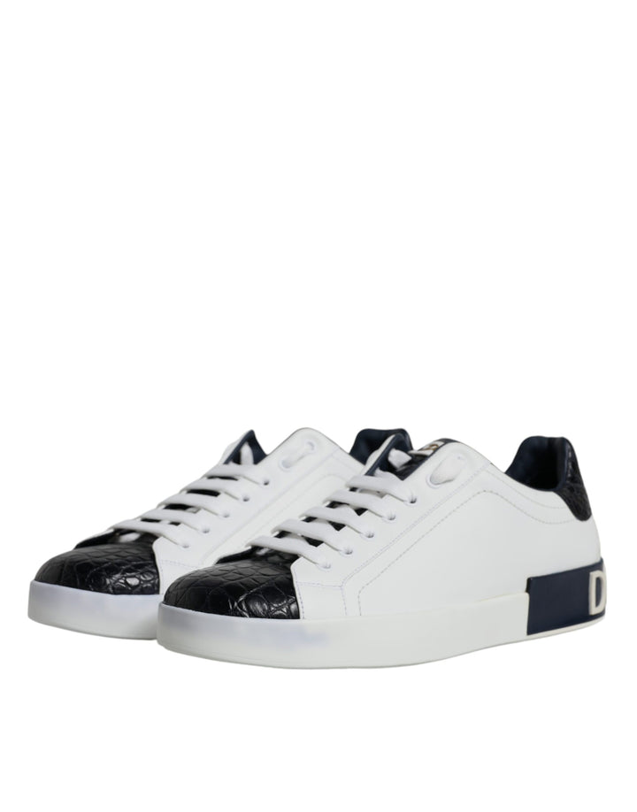 Dolce &amp; Gabbana Sample Sale Dolce &amp; Gabbana White Leather Logo Portofino Sneaker Shoes - | Designer outlet