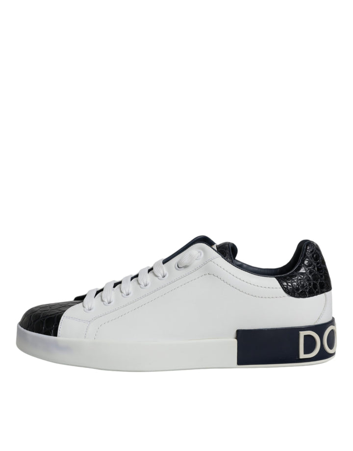 Dolce &amp; Gabbana Sample Sale Dolce &amp; Gabbana White Leather Logo Portofino Sneaker Shoes - | Designer outlet