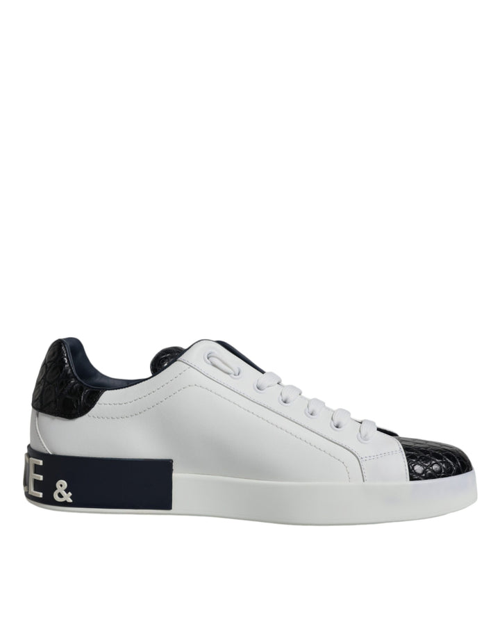 Dolce &amp; Gabbana Sample Sale Dolce &amp; Gabbana White Leather Logo Portofino Sneaker Shoes - | Designer outlet