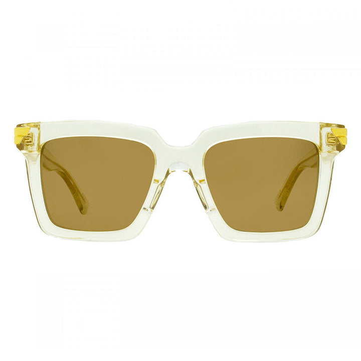 Bottega Veneta Sunglasses Square Full Rim, Transparent Frame and Brown Lens BV1005S005