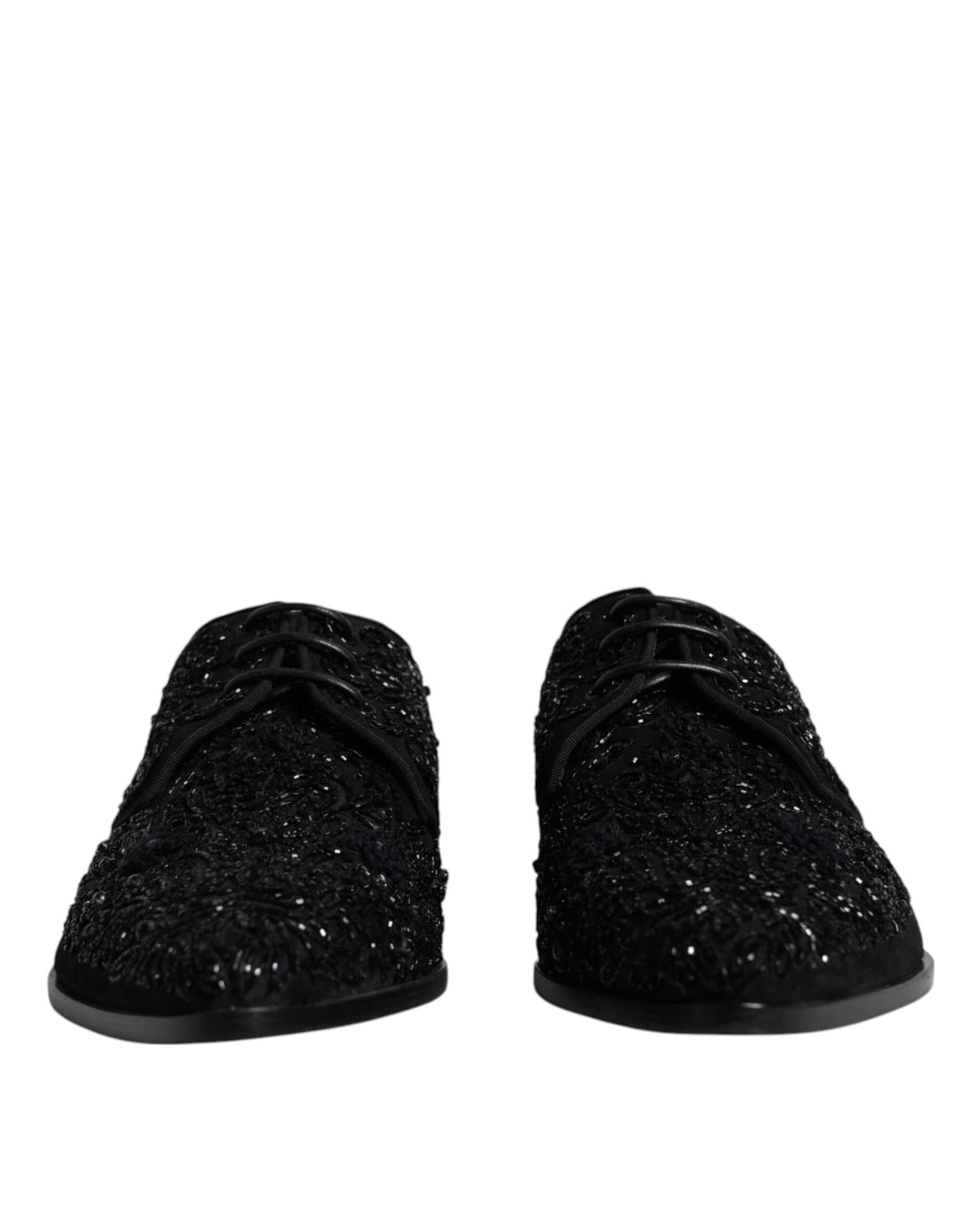 Dolce &amp; Gabbana Sample Sale Dolce &amp; Gabbana Black Embellished Suede Derby Formal Shoes - | Designer outlet