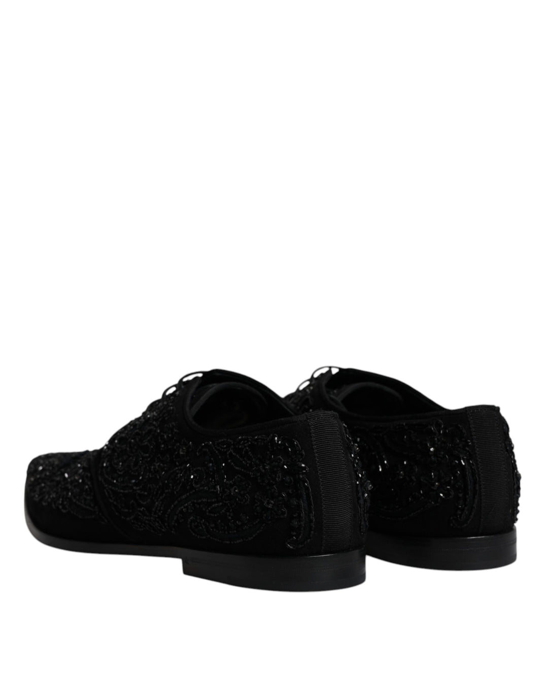 Dolce &amp; Gabbana Sample Sale Dolce &amp; Gabbana Black Embellished Suede Derby Formal Shoes - | Designer outlet