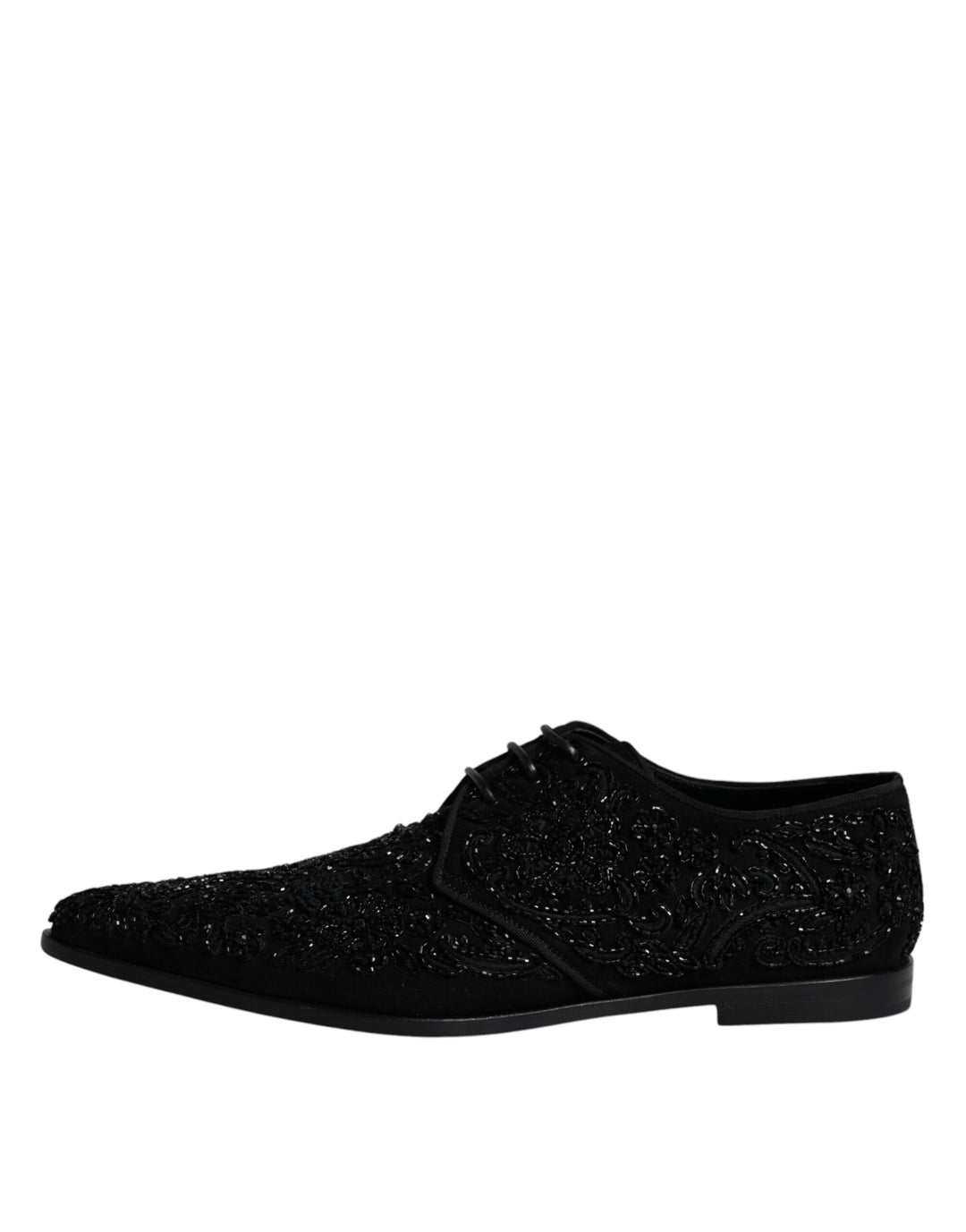 Dolce &amp; Gabbana Sample Sale Dolce &amp; Gabbana Black Embellished Suede Derby Formal Shoes - | Designer outlet