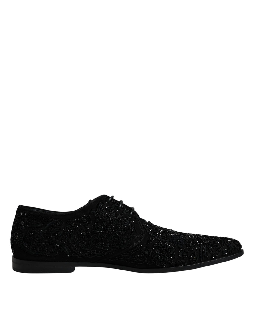 Dolce & Gabbana Sample Sale Dolce & Gabbana Black Embellished Suede Derby Formal Shoes - | Designer outlet