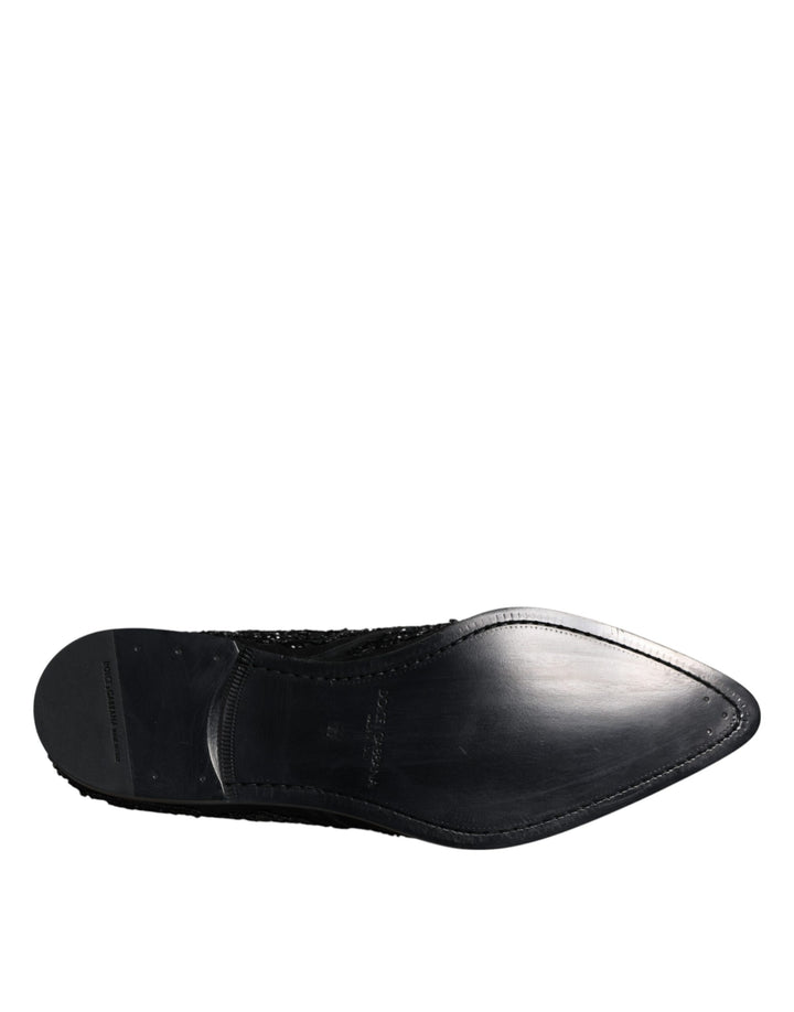 Dolce &amp; Gabbana Sample Sale Dolce &amp; Gabbana Black Embellished Suede Derby Formal Shoes - | Designer outlet
