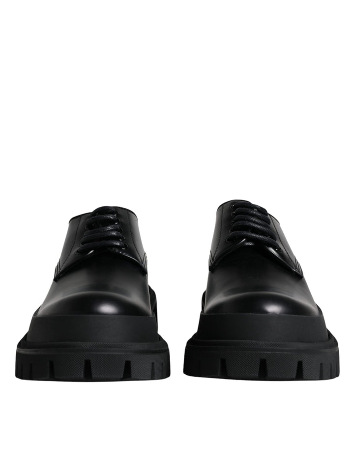 Dolce &amp; Gabbana Sample Sale Dolce &amp; Gabbana Black Leather Lace Up Trekking Dress Shoes - | Designer outlet