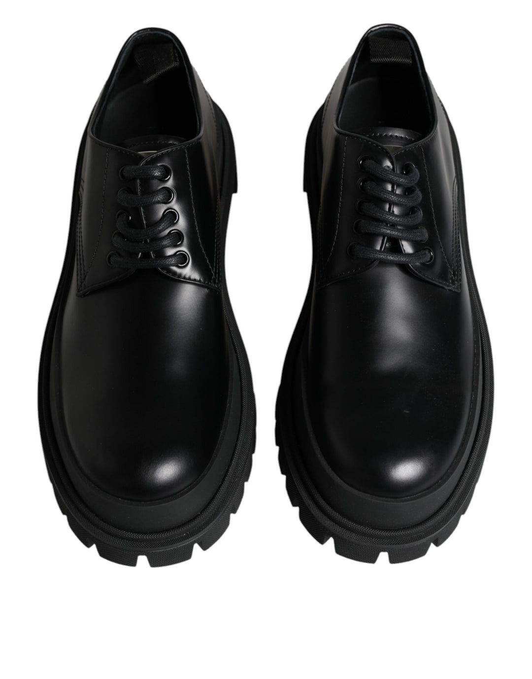 Dolce &amp; Gabbana Sample Sale Dolce &amp; Gabbana Black Leather Lace Up Trekking Dress Shoes - | Designer outlet