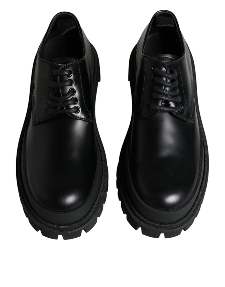 Dolce &amp; Gabbana Sample Sale Dolce &amp; Gabbana Black Leather Lace Up Trekking Dress Shoes - | Designer outlet