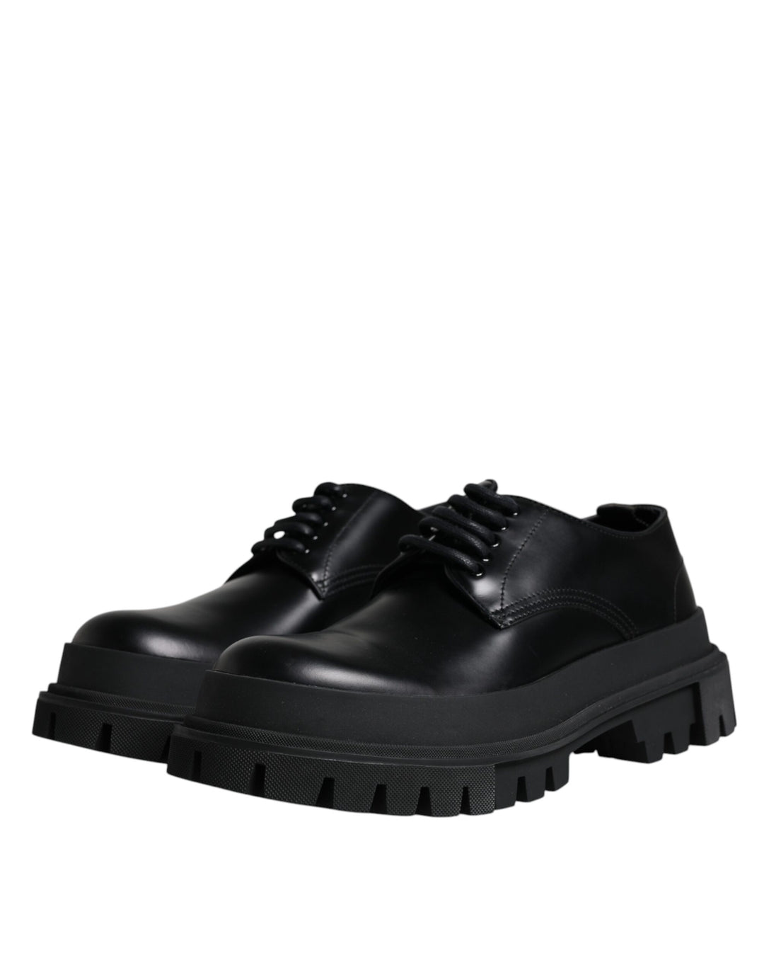 Dolce &amp; Gabbana Sample Sale Dolce &amp; Gabbana Black Leather Lace Up Trekking Dress Shoes - | Designer outlet