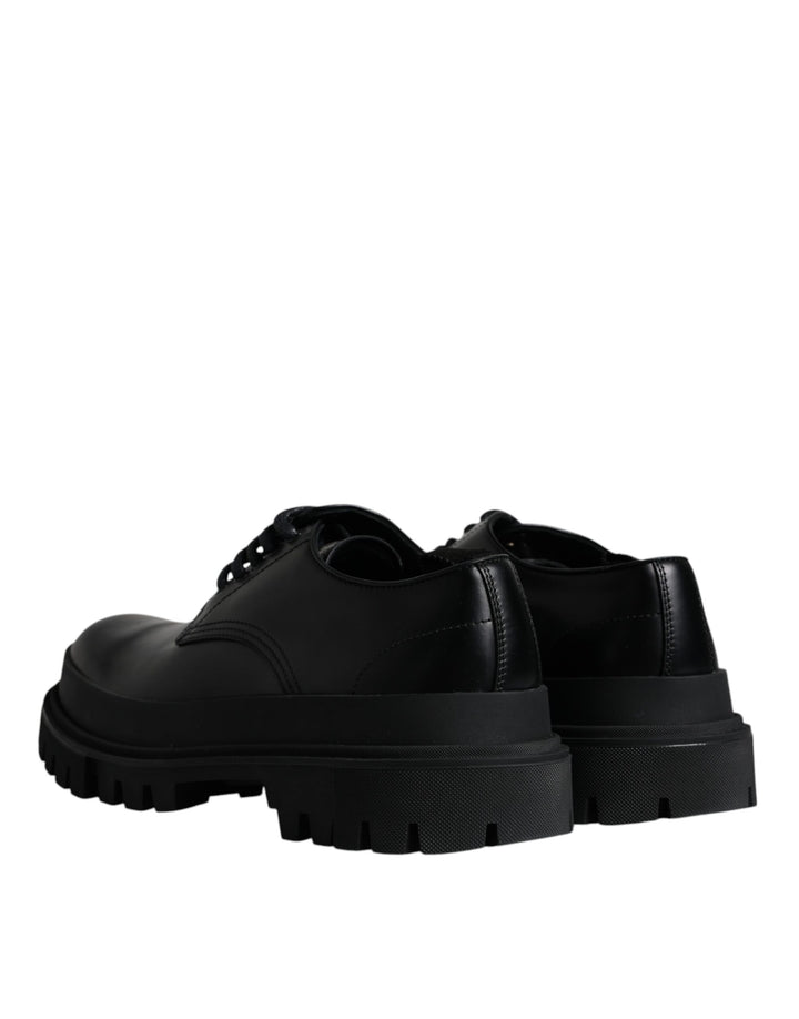 Dolce &amp; Gabbana Sample Sale Dolce &amp; Gabbana Black Leather Lace Up Trekking Dress Shoes - | Designer outlet