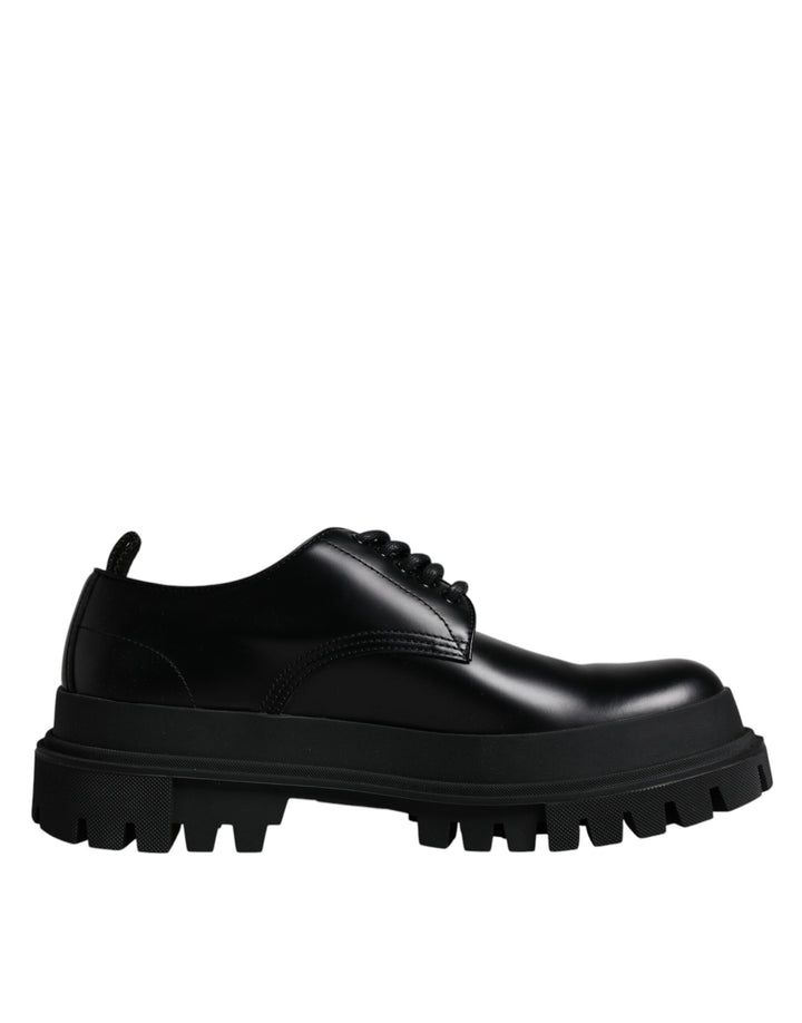 Dolce &amp; Gabbana Sample Sale Dolce &amp; Gabbana Black Leather Lace Up Trekking Dress Shoes - | Designer outlet
