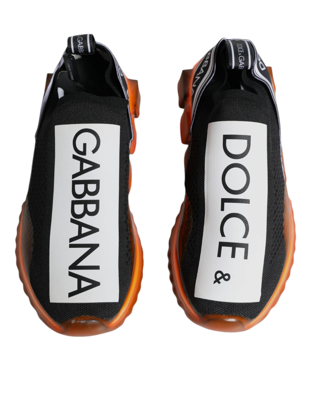Dolce &amp; Gabbana Sample Sale Dolce &amp; Gabbana Black Orange Sorrento Slip On Sneakers Shoes - | Designer outlet