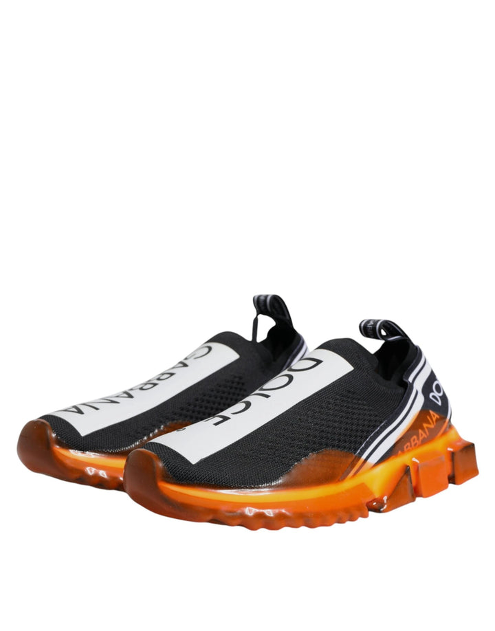 Dolce &amp; Gabbana Sample Sale Dolce &amp; Gabbana Black Orange Sorrento Slip On Sneakers Shoes - | Designer outlet