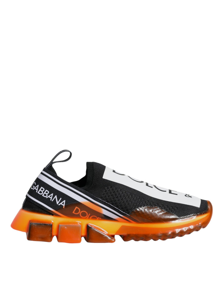 Dolce &amp; Gabbana Sample Sale Dolce &amp; Gabbana Black Orange Sorrento Slip On Sneakers Shoes - | Designer outlet
