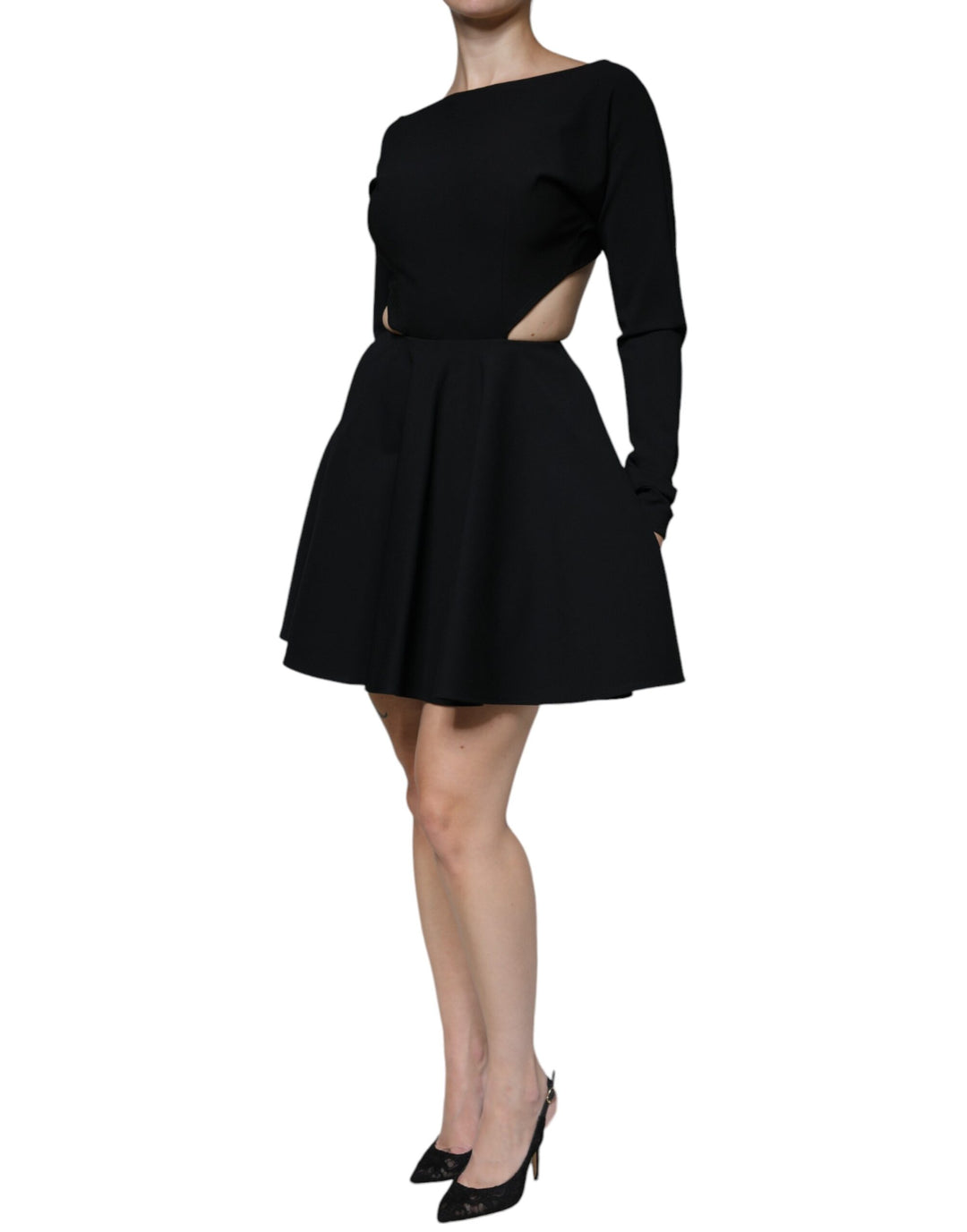 designer black mini dress Avec Les Filles Crystal Embellished Long Sleeve Stretch Velvet Minidress in at Nordstrom, Size 8 Embellished square Black Mini Dresses | Peppermayo