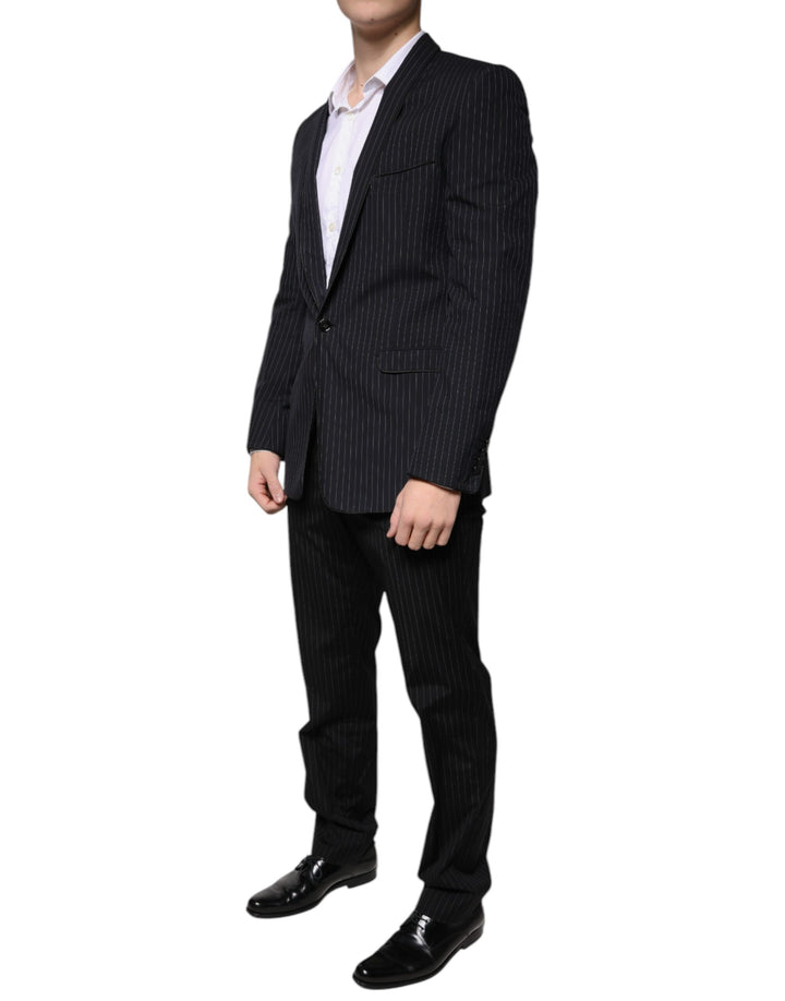 Dolce & Gabbana Black Stripe Single Breasted Formal Suit