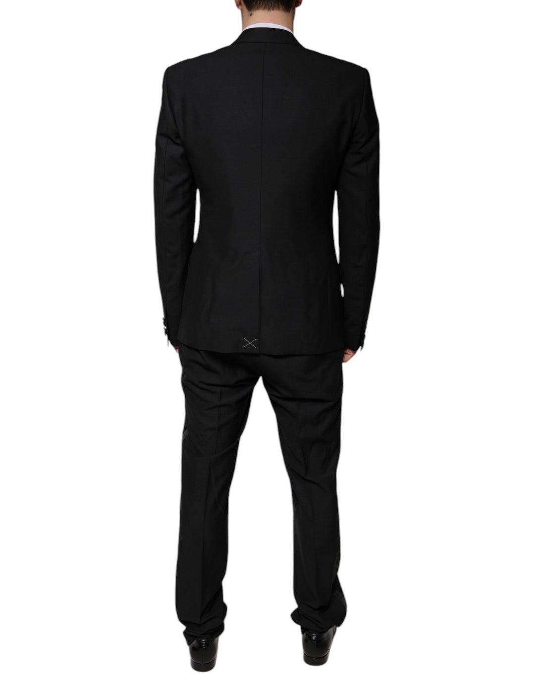 Dolce & Gabbana Black Wool 3 Piece Slim Fit Formal Suit