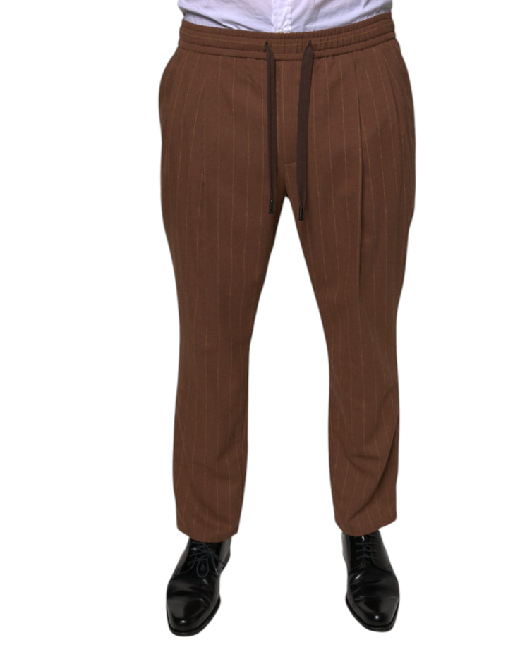 Dolce &amp; Gabbana Sample Sale Dolce &amp; Gabbana Brown Stripes Skinny Men Dress Pants - | Designer outlet