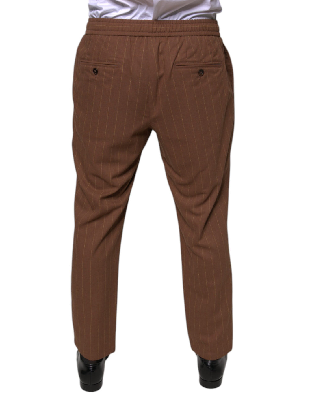 Dolce &amp; Gabbana Sample Sale Dolce &amp; Gabbana Brown Stripes Skinny Men Dress Pants - | Designer outlet