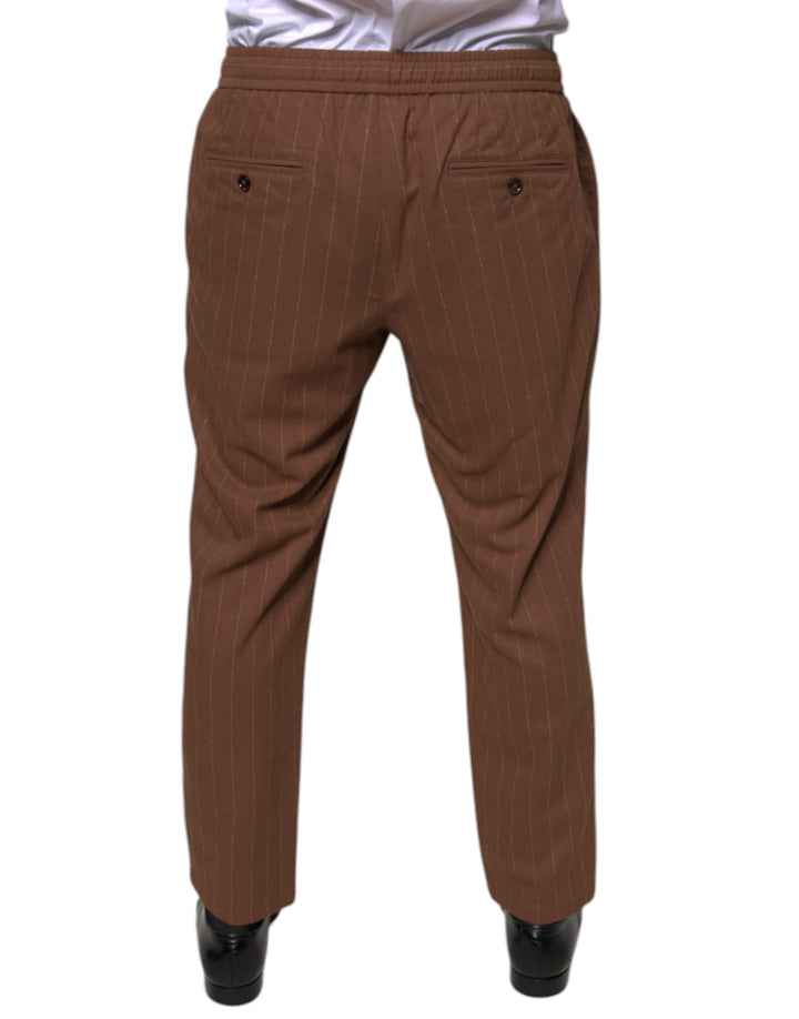 Dolce &amp; Gabbana Sample Sale Dolce &amp; Gabbana Brown Stripes Skinny Men Dress Pants - | Designer outlet
