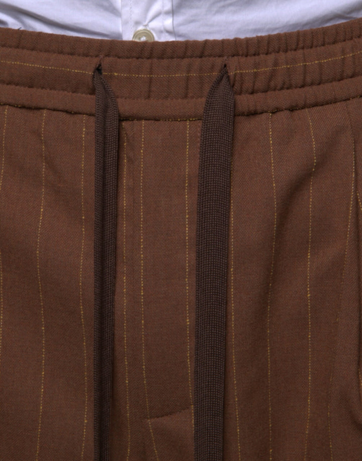 Dolce &amp; Gabbana Sample Sale Dolce &amp; Gabbana Brown Stripes Skinny Men Dress Pants - | Designer outlet