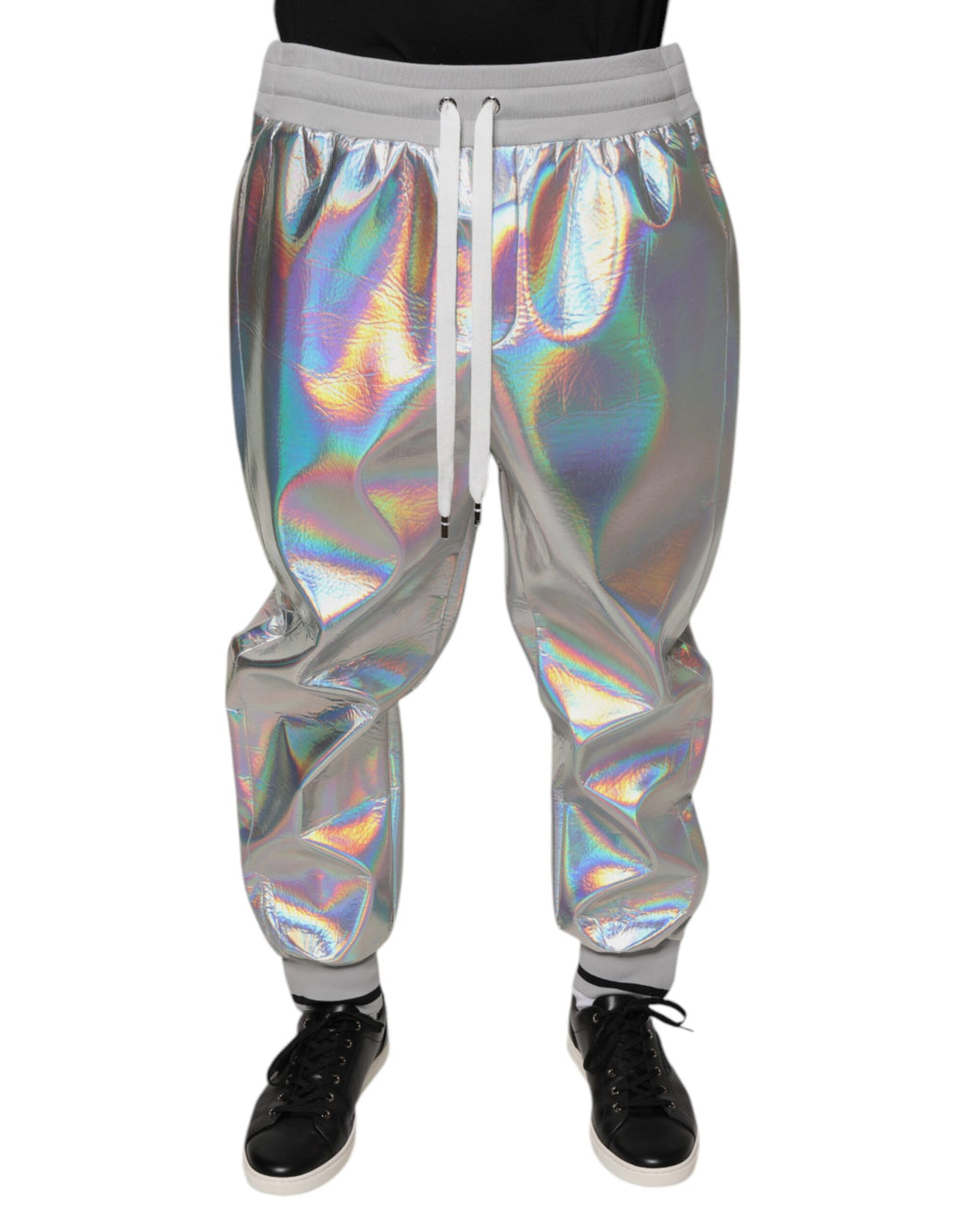 Dolce &amp; Gabbana Sample Sale Dolce &amp; Gabbana Silver Iridescent Men Jogger Sweatpants Pants - | Designer outlet