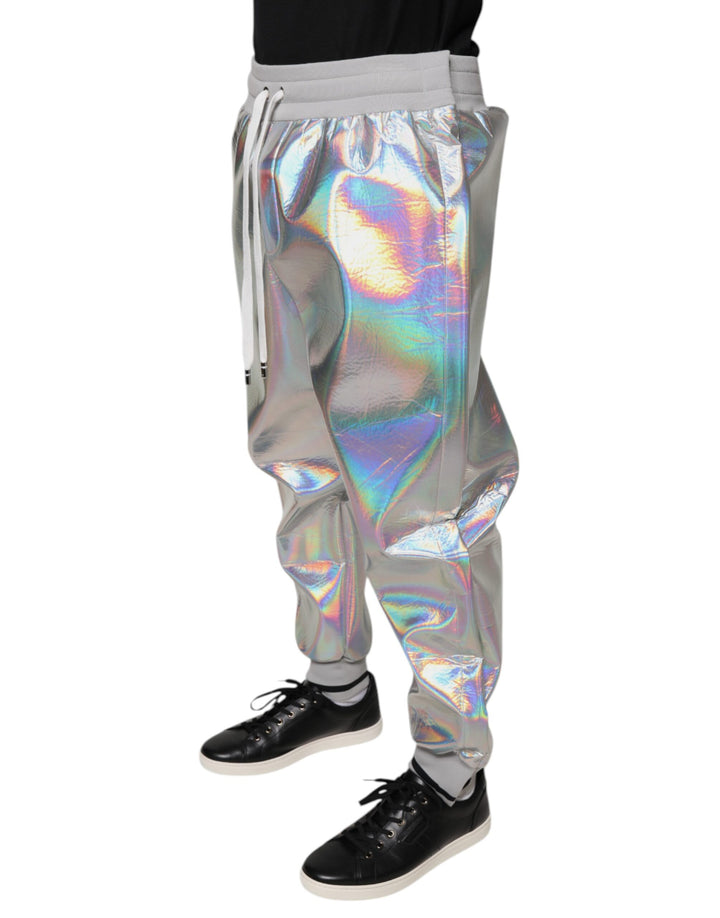 Dolce &amp; Gabbana Sample Sale Dolce &amp; Gabbana Silver Iridescent Men Jogger Sweatpants Pants - | Designer outlet
