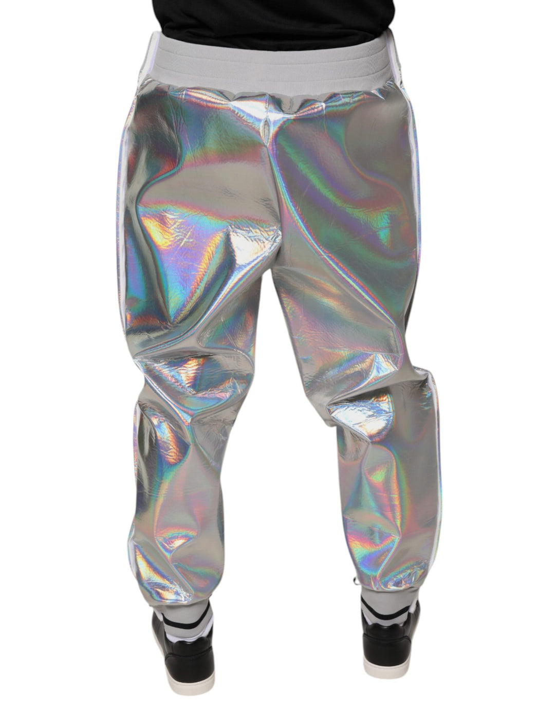 Dolce &amp; Gabbana Sample Sale Dolce &amp; Gabbana Silver Iridescent Men Jogger Sweatpants Pants - | Designer outlet