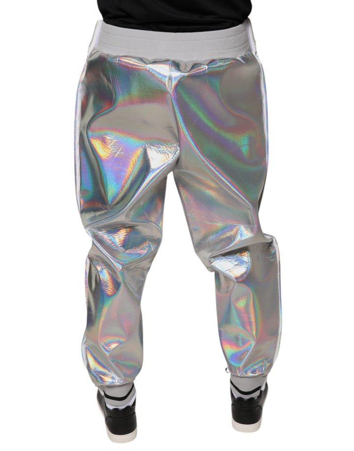 Dolce &amp; Gabbana Sample Sale Dolce &amp; Gabbana Silver Iridescent Men Jogger Sweatpants Pants - | Designer outlet