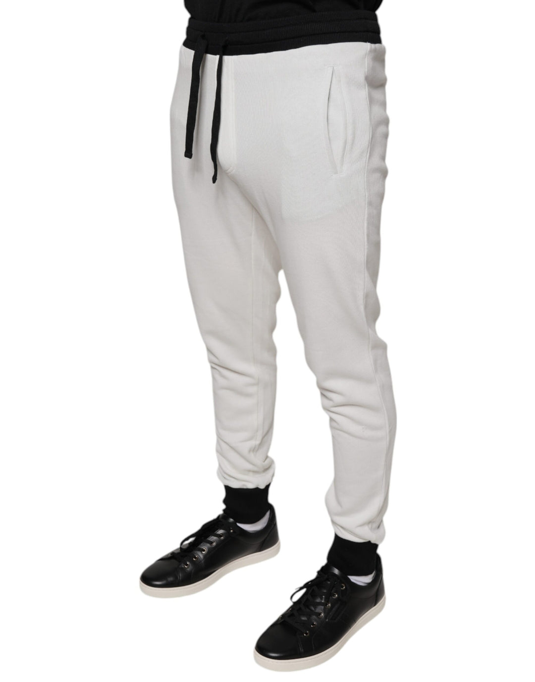 Dolce &amp; Gabbana White Cotton Slim Men Jogger Sweatpants Pants by Dolce &amp; Gabbana outlet now on sale