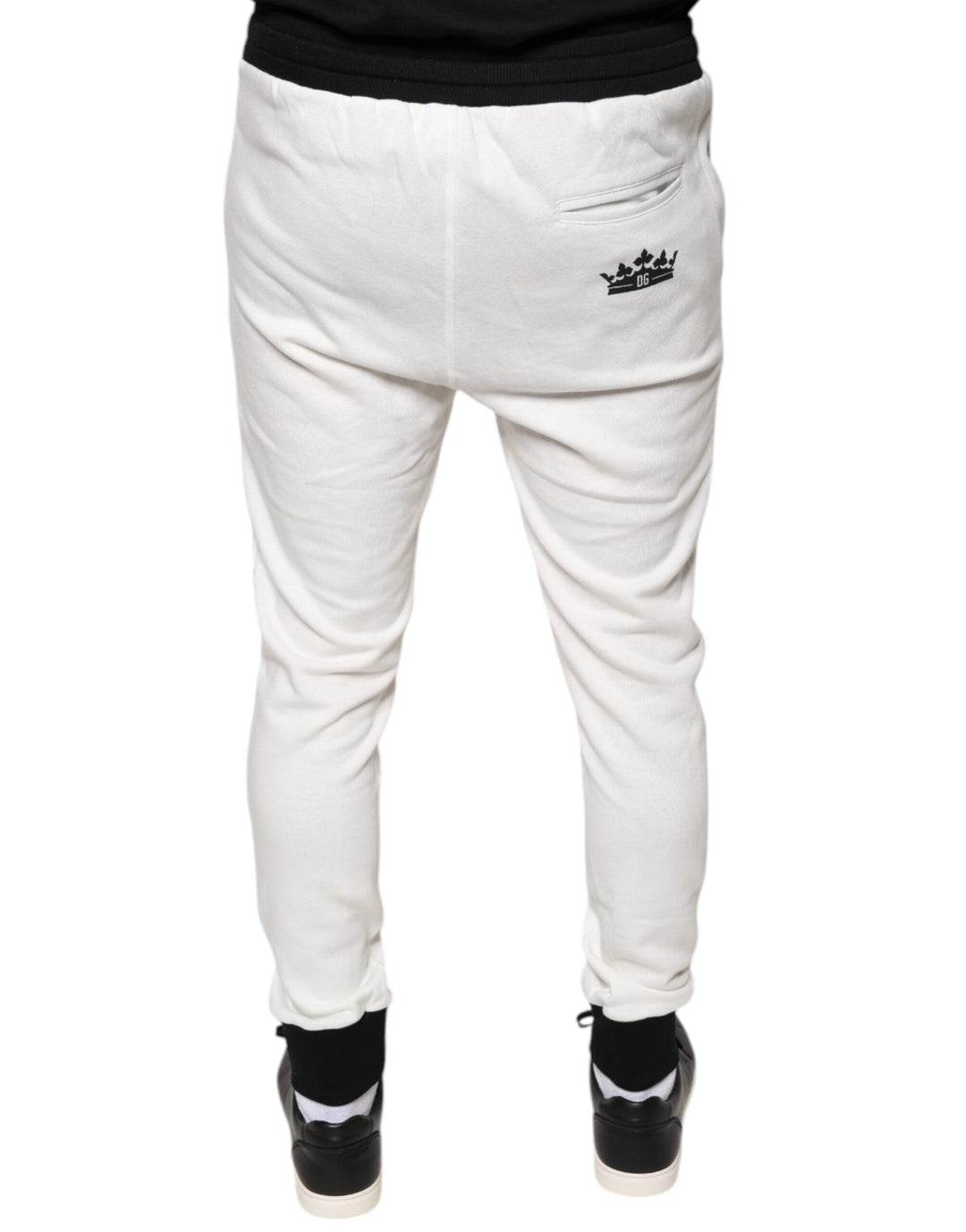 Dolce &amp; Gabbana White Cotton Slim Men Jogger Sweatpants Pants by Dolce &amp; Gabbana outlet now on sale