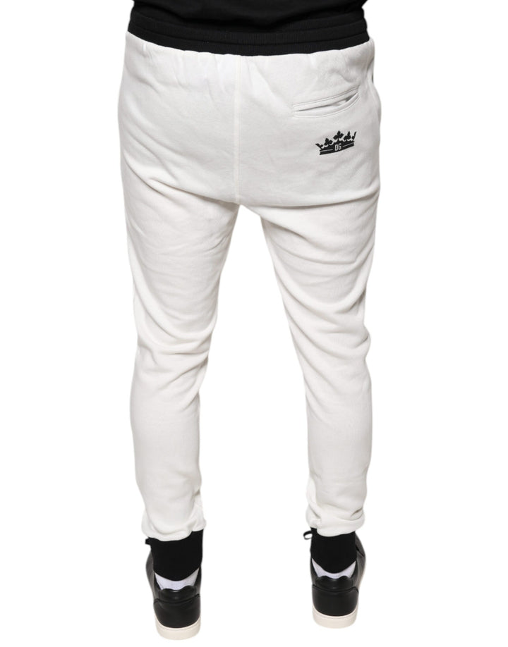 Dolce &amp; Gabbana White Cotton Slim Men Jogger Sweatpants Pants by Dolce &amp; Gabbana outlet now on sale