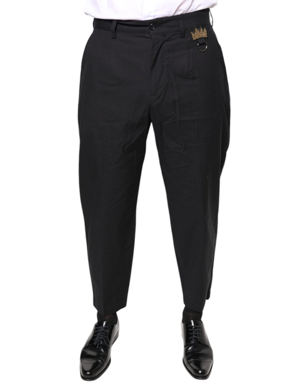 Dolce &amp; Gabbana Black Crown Cotton Dress Pants by Dolce &amp; Gabbana outlet now on sale